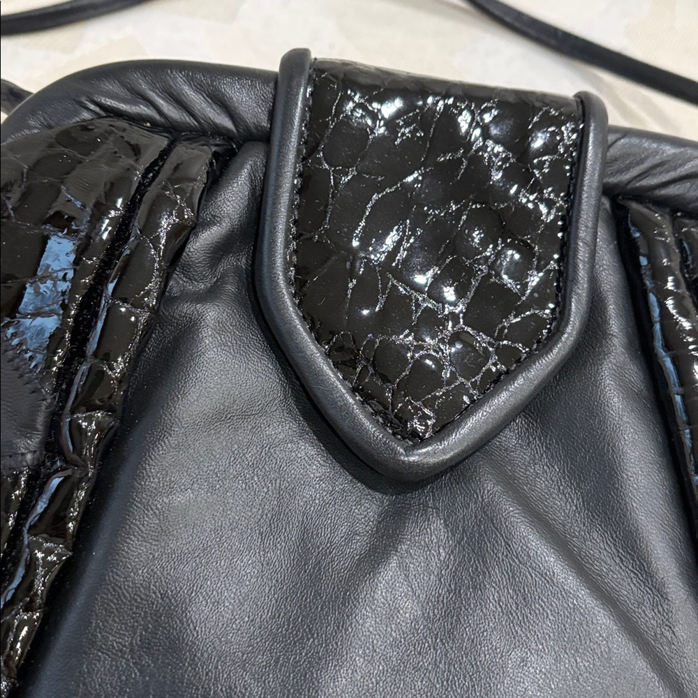 Park Avenue Int VTG genuine leather Classic Black Women’s Shoulder clutch bag - Picture 3 of 14